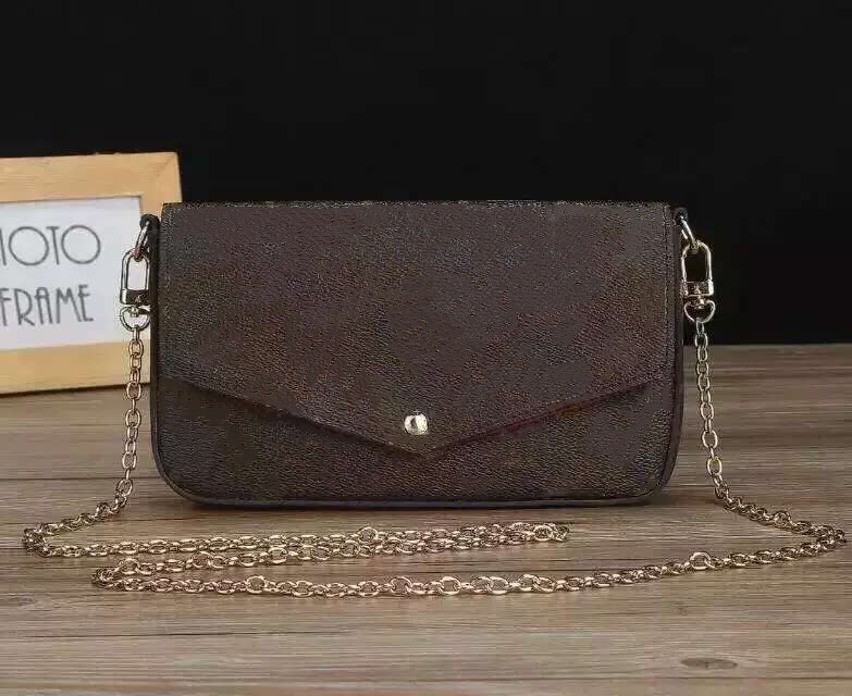 Designer-New Presbyopia Wallet Fashion Leather Chain Mobile Phone Bag Mini Wallet Felicie Lady Messenger Bag Designer Clutch 61276 s09, Black
Designer-New Presbyopia Wallet Fashion Leather Chain Mobile Phone Bag Mini Wallet Felicie Lady Messenger Bag Designer Clutch 61276 s09, Black
