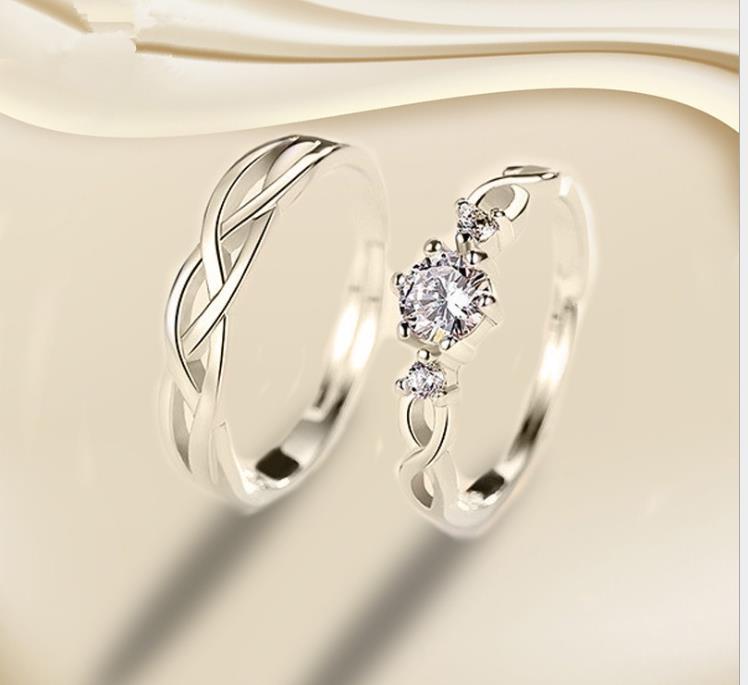 Pure silver couple ring original design of men's and women's pair ring