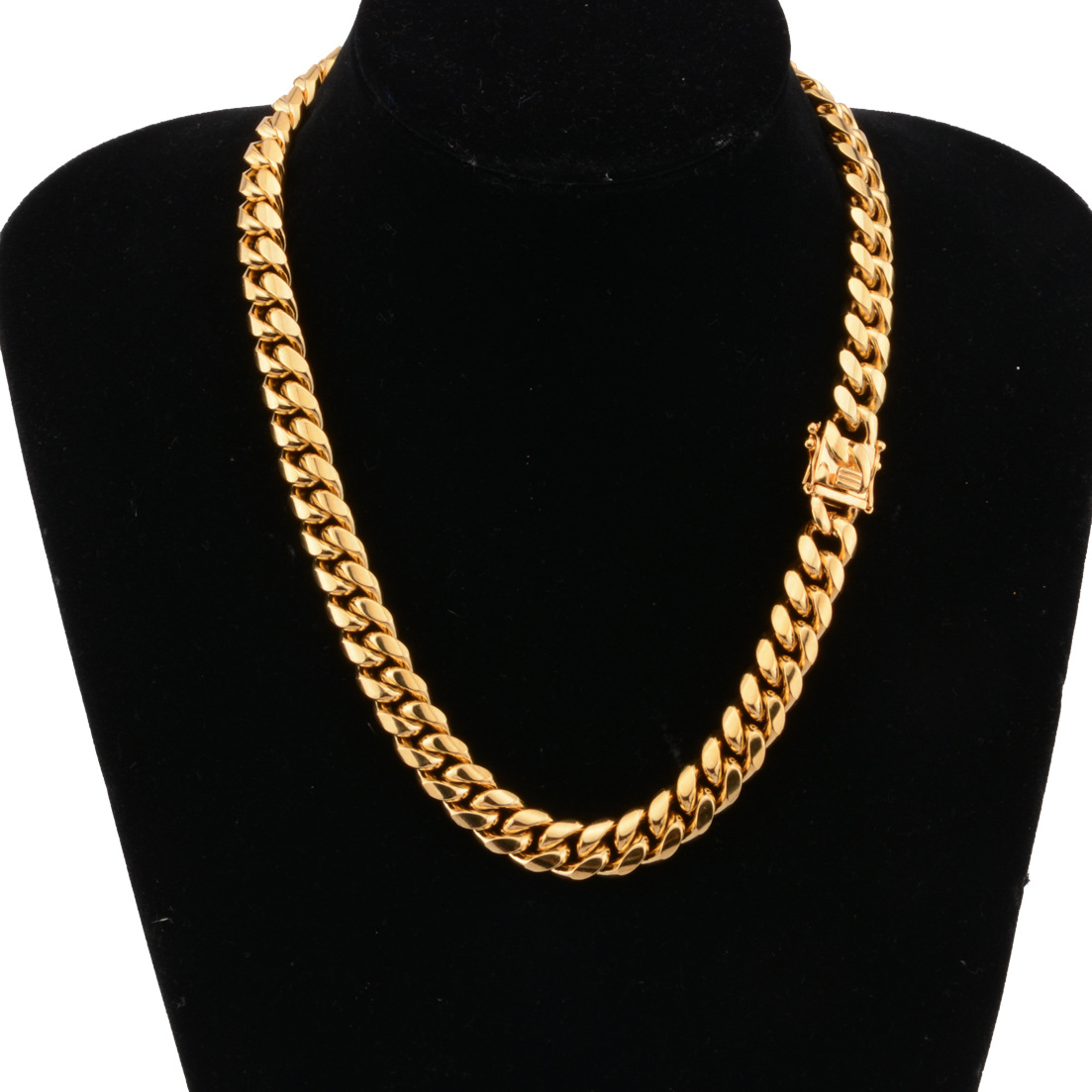 Gold Chain Mens Necklace Stainless Steel Jewelry Hip Hop Luxury Designer Necklaces Rapper Statement Cuban Link Men Accessories Jew