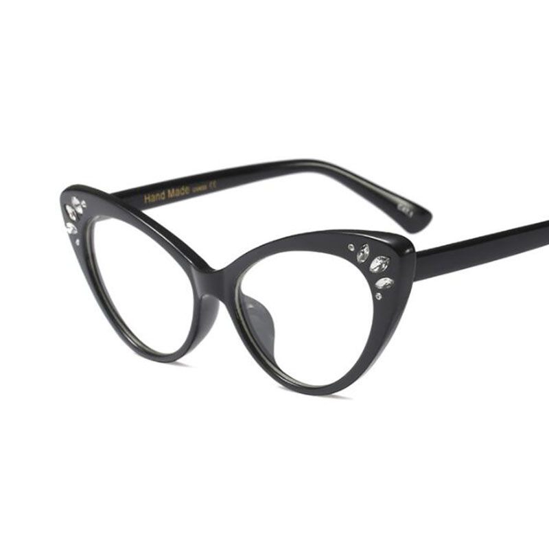 Wholesale-female clear lens fake glasses womens retro eyeglass frames optical Black Frames ladies Eyewear