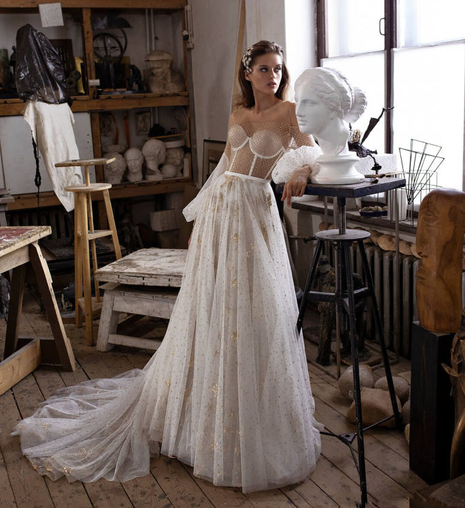 Beach Wedding Dresses Bateau Neck Lace Appliqued Star A Line Illusion Country Bridal Gowns Custom Made Plus Size Boho Wedding Dress