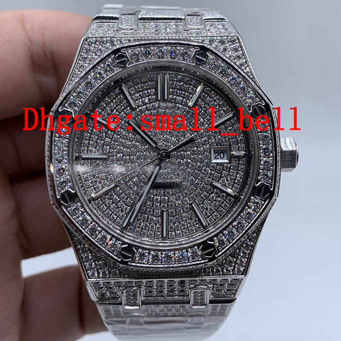 Factory direct new product 15400ST full ice stainless steel men's watch imported automatic machinery 42mm men's hardcover diamond watch, Silver
Factory direct new product 15400ST full ice stainless steel men's watch imported automatic machinery 42mm men's hardcover diamond watch, Silver