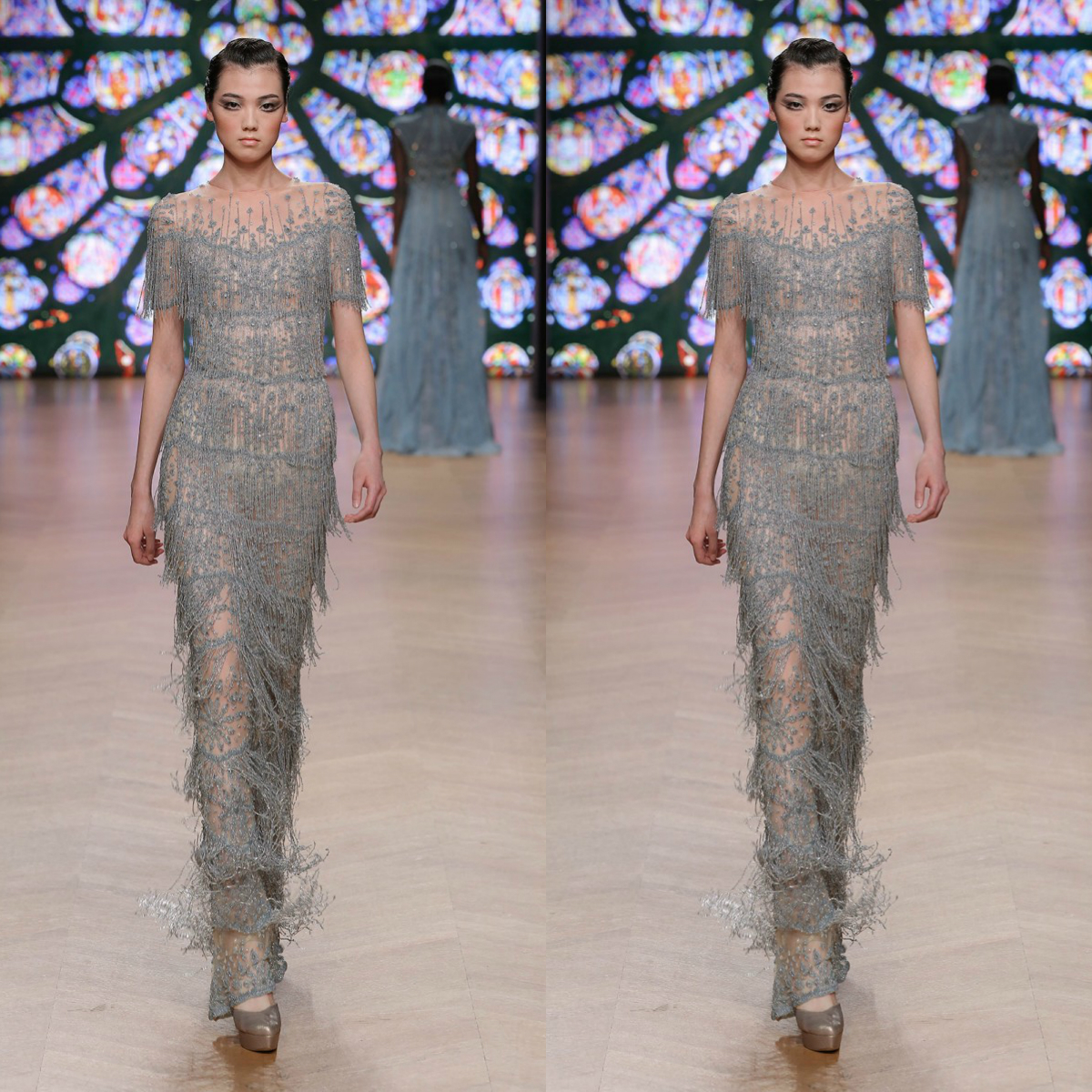 Tony Ward 2019 Luxury Sheath Evening Dresses Sexy Beaded Illusion Jewel Neck Prom Dresses Stylish Tassel Arabia Dubai Formal Party Dress