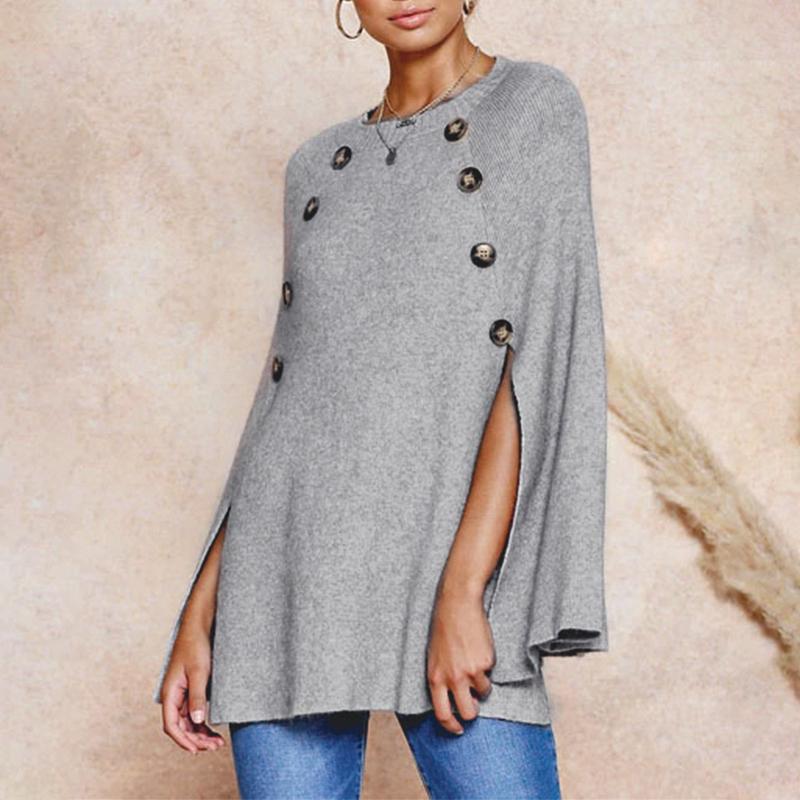 Mossha Casual button cloak sweater women streetwear Sleeveless solid o neck pullover jumper female 2019 Autumn winter sweater, Gray
Mossha Casual button cloak sweater women streetwear Sleeveless solid o neck pullover jumper female 2019 Autumn winter sweater, Gray