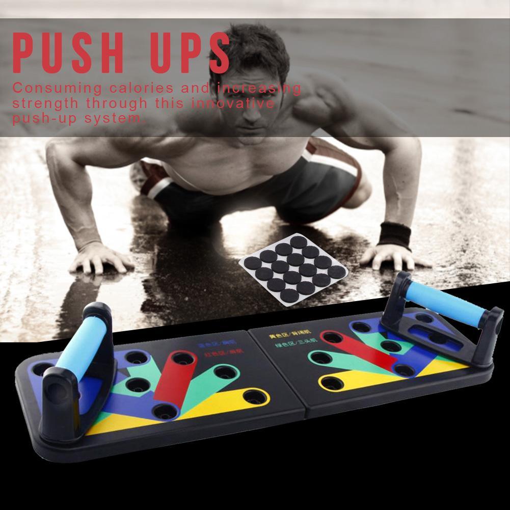 Push Up Training Rack Board 9 In 1 Body Building Bracket Foldable Push-Up Exercise Workout Muscle Fitness Pushup Stand Tool Y200506