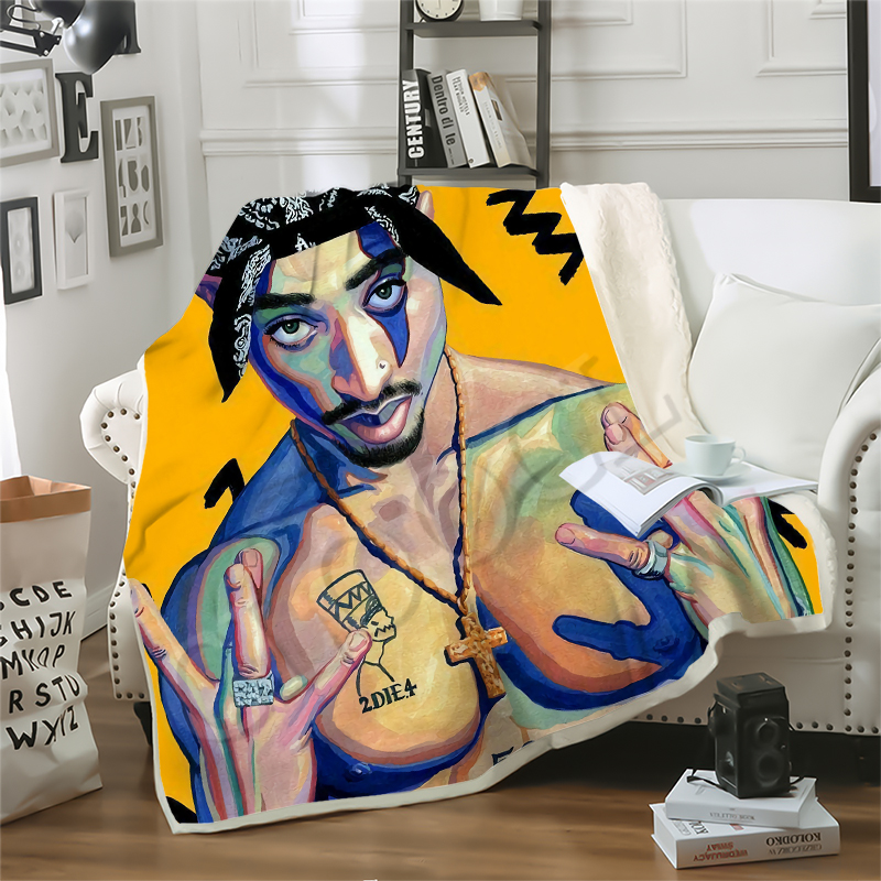 Rapper Amaru Shakur 2pac Tupac Blanket Funny Character Blanket 3D Print Double Layer Sherpa Blanket on Bed Home Textiles
Rapper Amaru Shakur 2pac Tupac Blanket Funny Character Blanket 3D Print Double Layer Sherpa Blanket on Bed Home Textiles