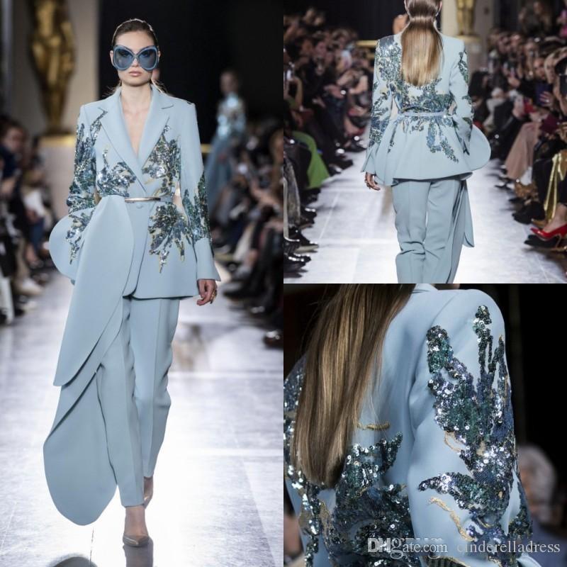 2020 New Elie Saab Jumpsuits Evening Dresses Light Blue Sequined Beads V Neck Prom Gowns Satin Long Sleeve Party Dress, Black;red
2020 New Elie Saab Jumpsuits Evening Dresses Light Blue Sequined Beads V Neck Prom Gowns Satin Long Sleeve Party Dress, Black;red
