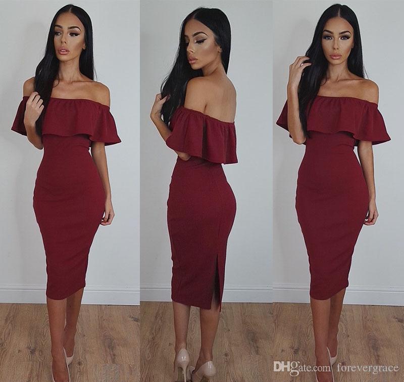 2019 Burgundy Prom Dress Off Shoulder Tea Length Formal Holidays Wear Graduation Evening Party Gown Custom Made Plus Size, Fuchsia
2019 Burgundy Prom Dress Off Shoulder Tea Length Formal Holidays Wear Graduation Evening Party Gown Custom Made Plus Size, Fuchsia