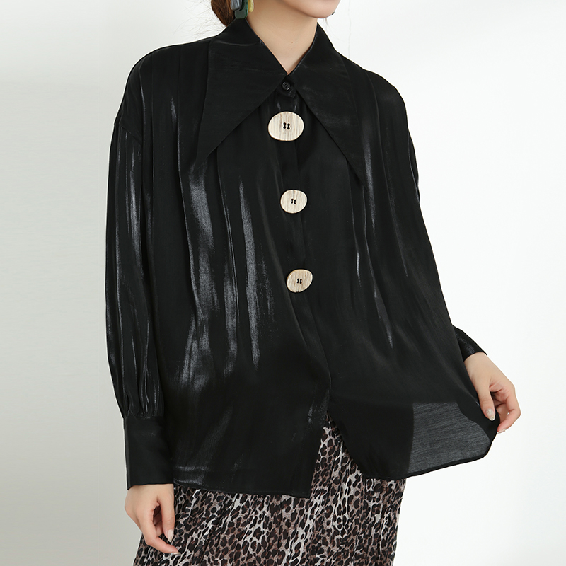 Blouse women' design sense small crowd top loose long sleeve bright face fashion plus size women blouses, As pic
Blouse women' design sense small crowd top loose long sleeve bright face fashion plus size women blouses, As pic