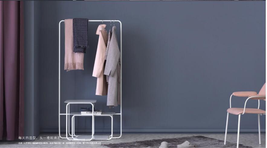 Multi functional floor clothes rack Bedroom Furniture horizontal bar type island racks standing bag creative clothing shelf