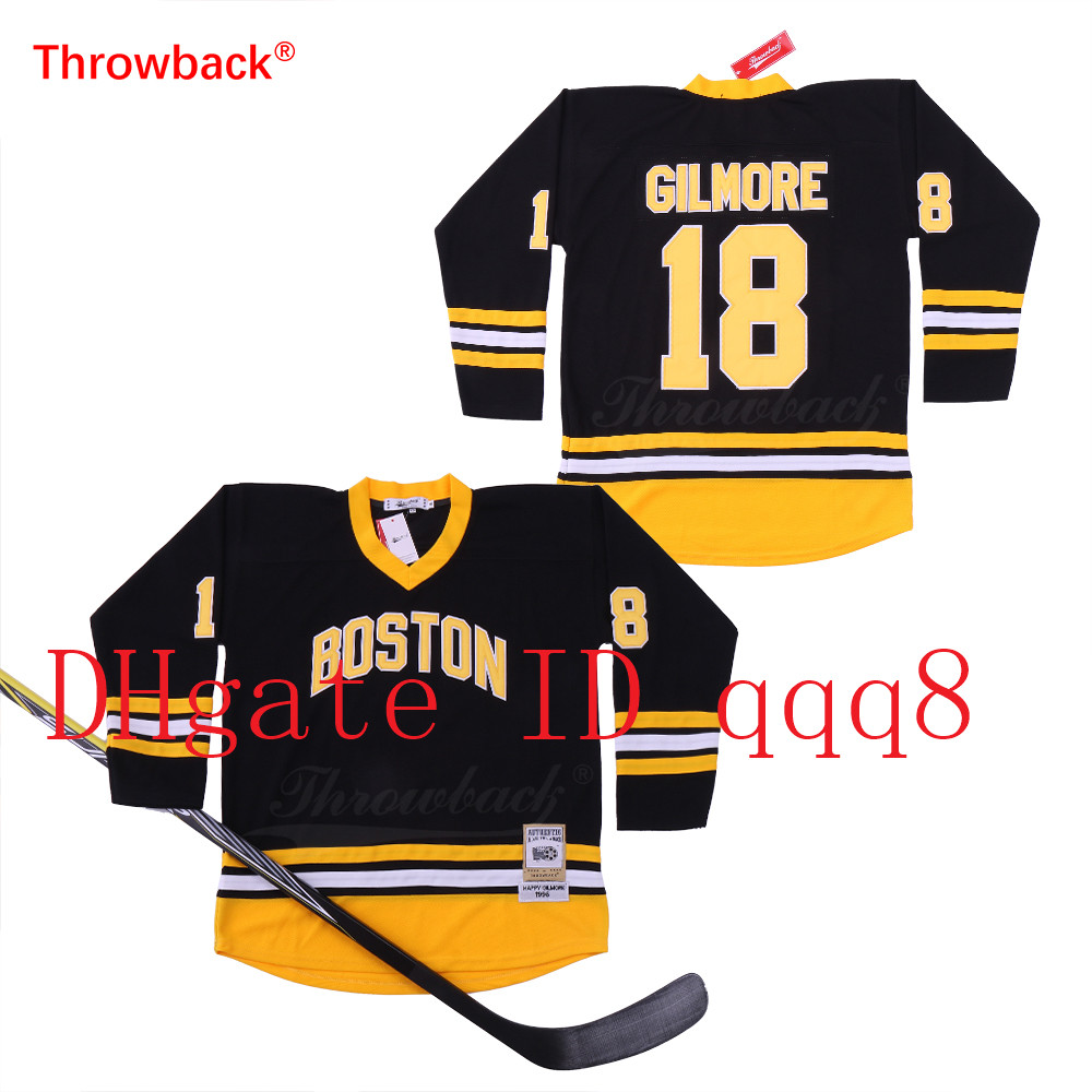 Vintage Boston Bruins 18 Happy Gilmore Jersey Black White Stitched Movie Hockey Jersey, Black;red
Vintage Boston Bruins 18 Happy Gilmore Jersey Black White Stitched Movie Hockey Jersey, Black;red