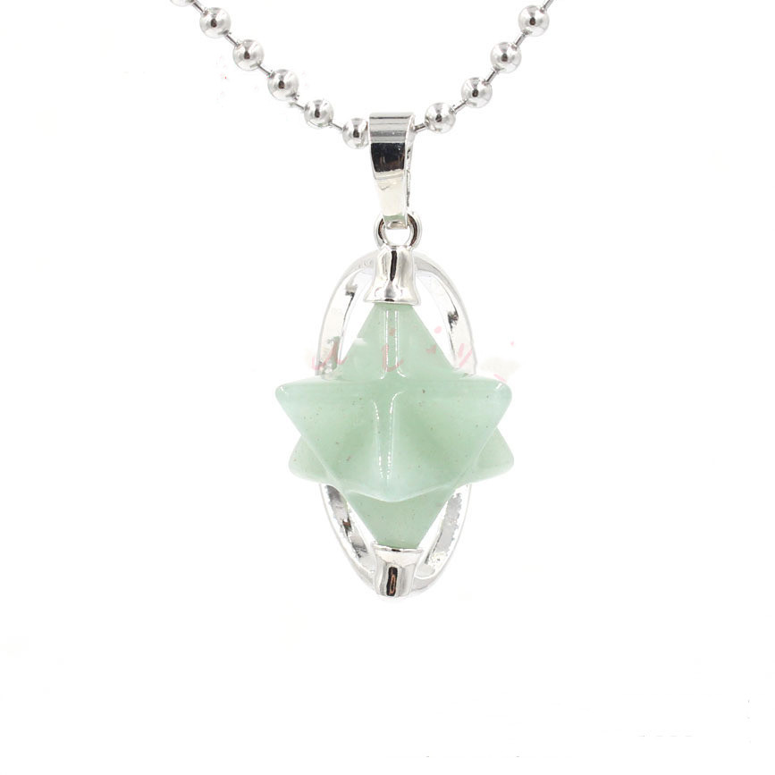 Reiki Healing Crystal Five Star Pendant Men and Women Stainless Steel Reiki Healing Necklace
