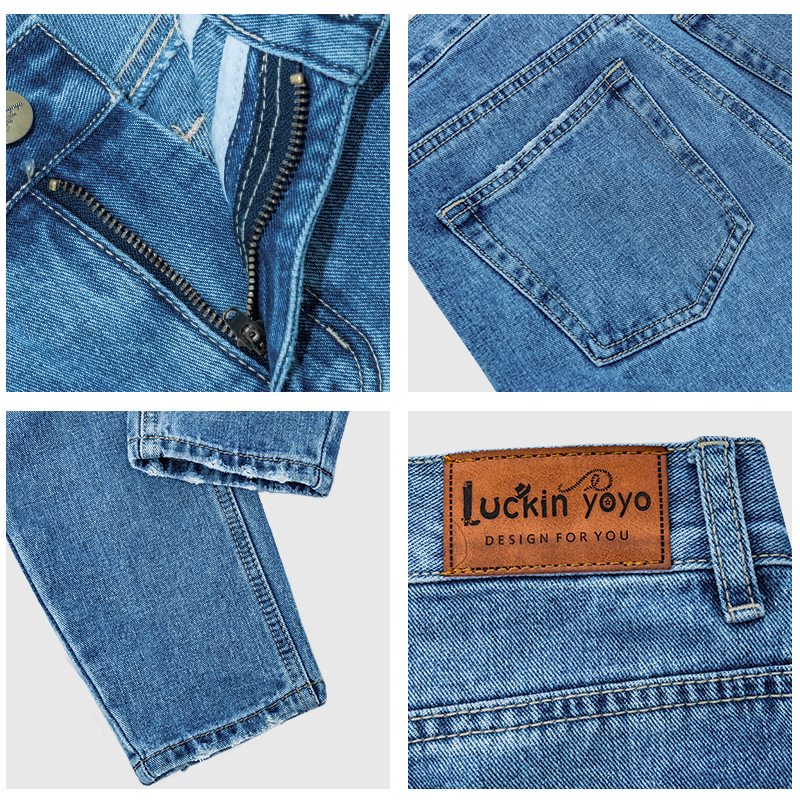 Boyfriend Jeans for Women High Waist Mom Jeans Plus Size Blue Light Blue Denim Jeans Pants CJ191203