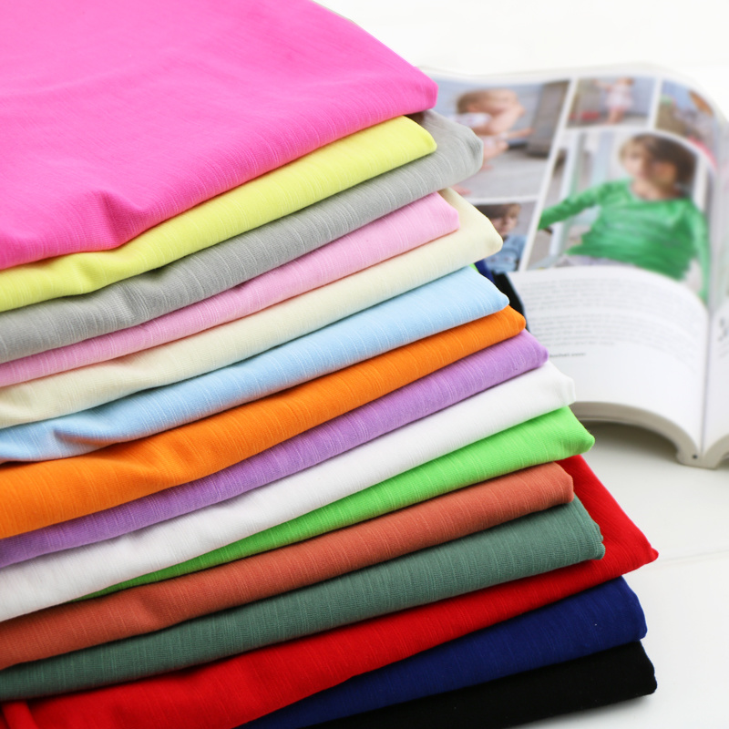 Summer Skin High Odell Cotton Lycra Spandex Slub Knit Stretch Fabric Opaque