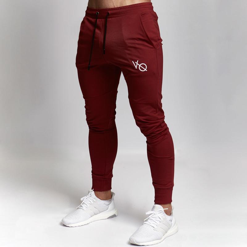 Fashion-Gold Gym Medal Sports Fitness Pants Stretch Cotton Men's Fitness Jogging Pants Body Engineers Jogger Outdoor