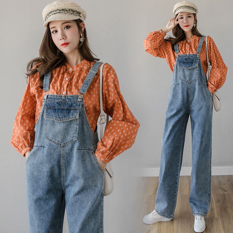 2020 new winter leisure denim overalls sweet college web celebrity minus age wind straight leg female fashion, Blue
2020 new winter leisure denim overalls sweet college web celebrity minus age wind straight leg female fashion, Blue