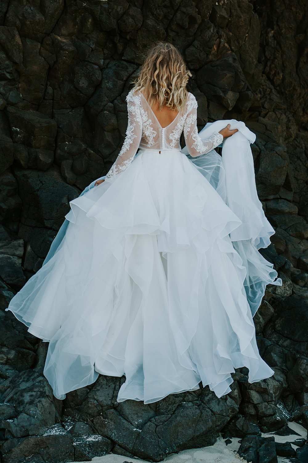 2019 Bohemian Wedding Dresses Jewel Neck Lace Jacket Two Pieces Country Wedding Dress Custom Made Plus Size Vestidos De Novia