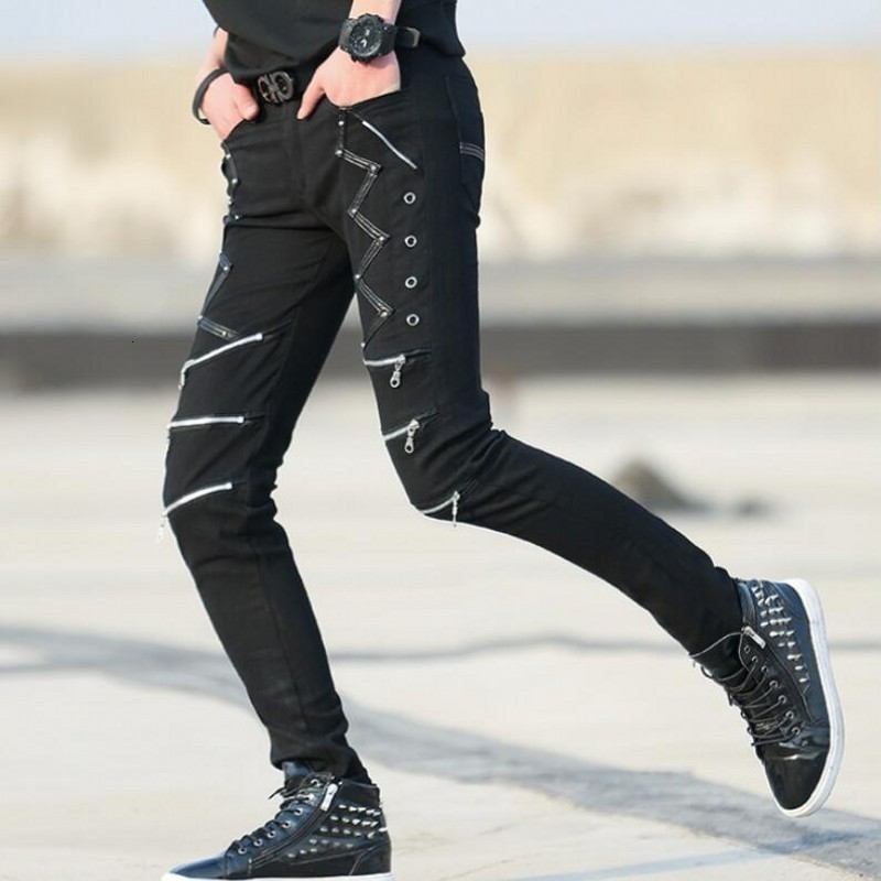 Mens 2020 Summer New Black Nightclub Trousers Male Punk Zippers Skinny Pants Korean Slim Fit Casual Rock Pantalon Homme Black
Mens 2020 Summer New Black Nightclub Trousers Male Punk Zippers Skinny Pants Korean Slim Fit Casual Rock Pantalon Homme Black