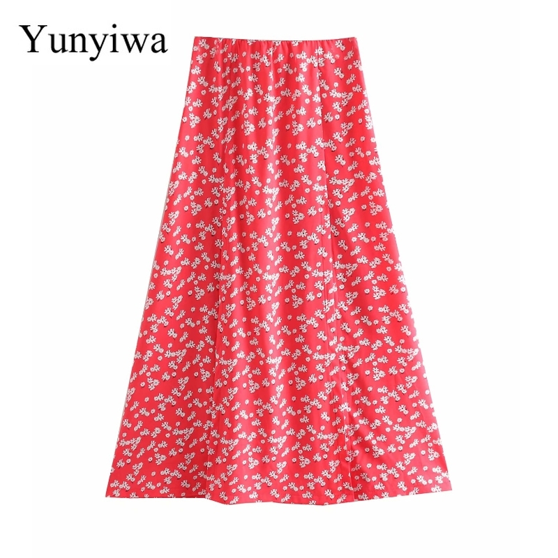 New Women Fashion Flower Print Split Midi Skirt Faldas Mujer Ladies High Waist Zipper Chic Brand Bohemian Skirts, As picture
New Women Fashion Flower Print Split Midi Skirt Faldas Mujer Ladies High Waist Zipper Chic Brand Bohemian Skirts, As picture