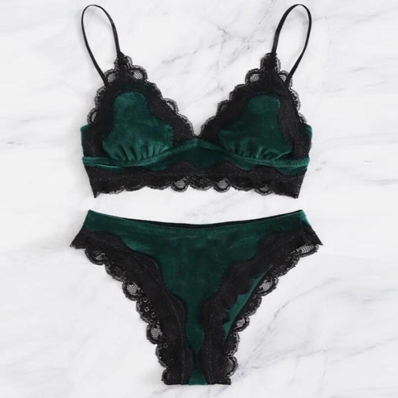 Women Sexy No Steel Ring Wire Bra Briefs Set Lace Bras Sets Sleepwear Velvet Lingerie Set Underwear clothing accesories #30, Green
Women Sexy No Steel Ring Wire Bra Briefs Set Lace Bras Sets Sleepwear Velvet Lingerie Set Underwear clothing accesories #30, Green