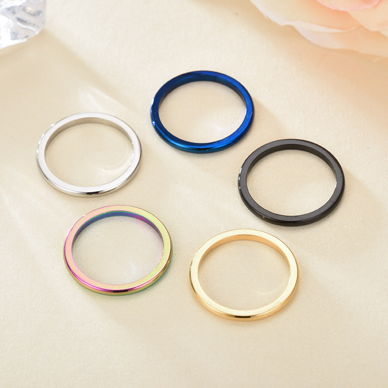 Minimalism 2mm Stainless Steel Thin Rings Stackable Band Ring Finger Rings Toe Ring For Men Women