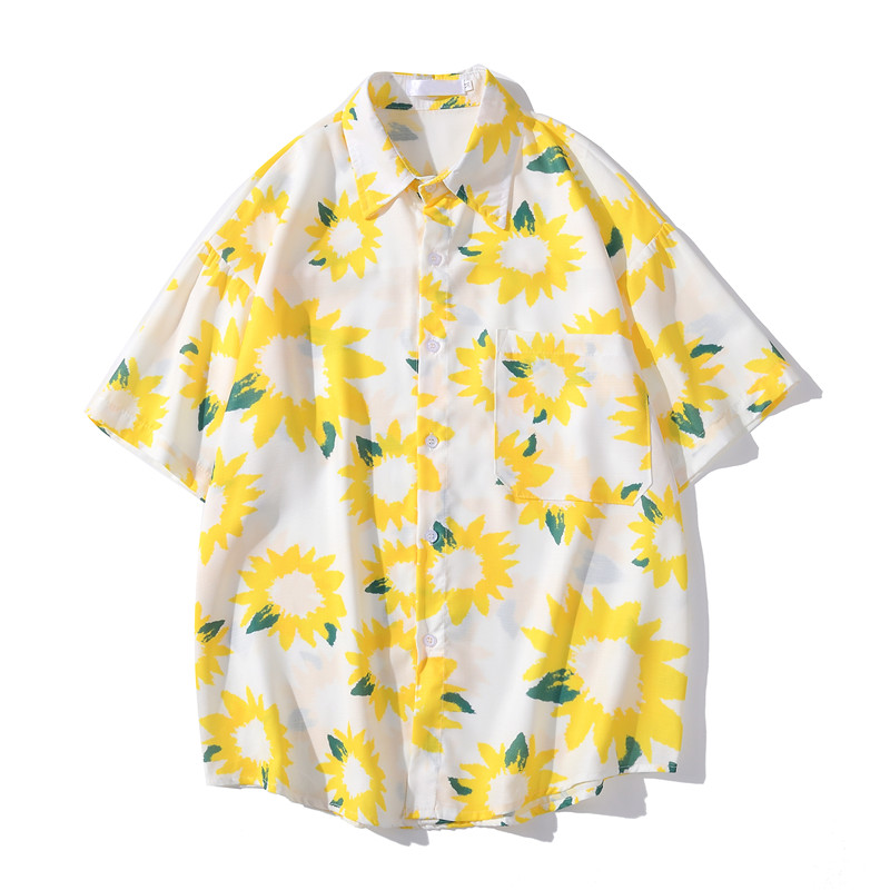 Sunflower Hawaiian Shirt Men 2020 Summer Turn-down Collar Men's Shirt Male Top 3Colors, White;black
Sunflower Hawaiian Shirt Men 2020 Summer Turn-down Collar Men's Shirt Male Top 3Colors, White;black