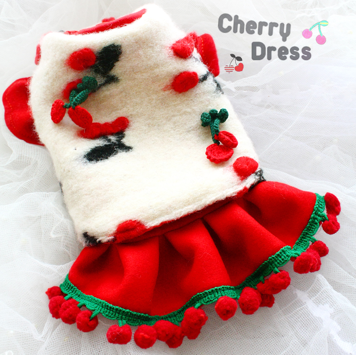 Free shipping handmade dog clothes woolen suit cherry short vest red flying sleeves dog dresses for winter spring small pet
Free shipping handmade dog clothes woolen suit cherry short vest red flying sleeves dog dresses for winter spring small pet