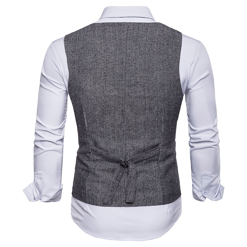 Fashion Suit Formal Dress Vest Colete Masculino Herringbone Gilet Fitness Sleeveless Jacket Wedding Waistcoat Men XXL 220702