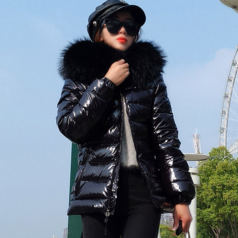 Winter Jacket Women's Fur Coat Genuine 90 Standard White Duck Down Coat Lined Real Fur Natural Raccoon Collar Street Costume