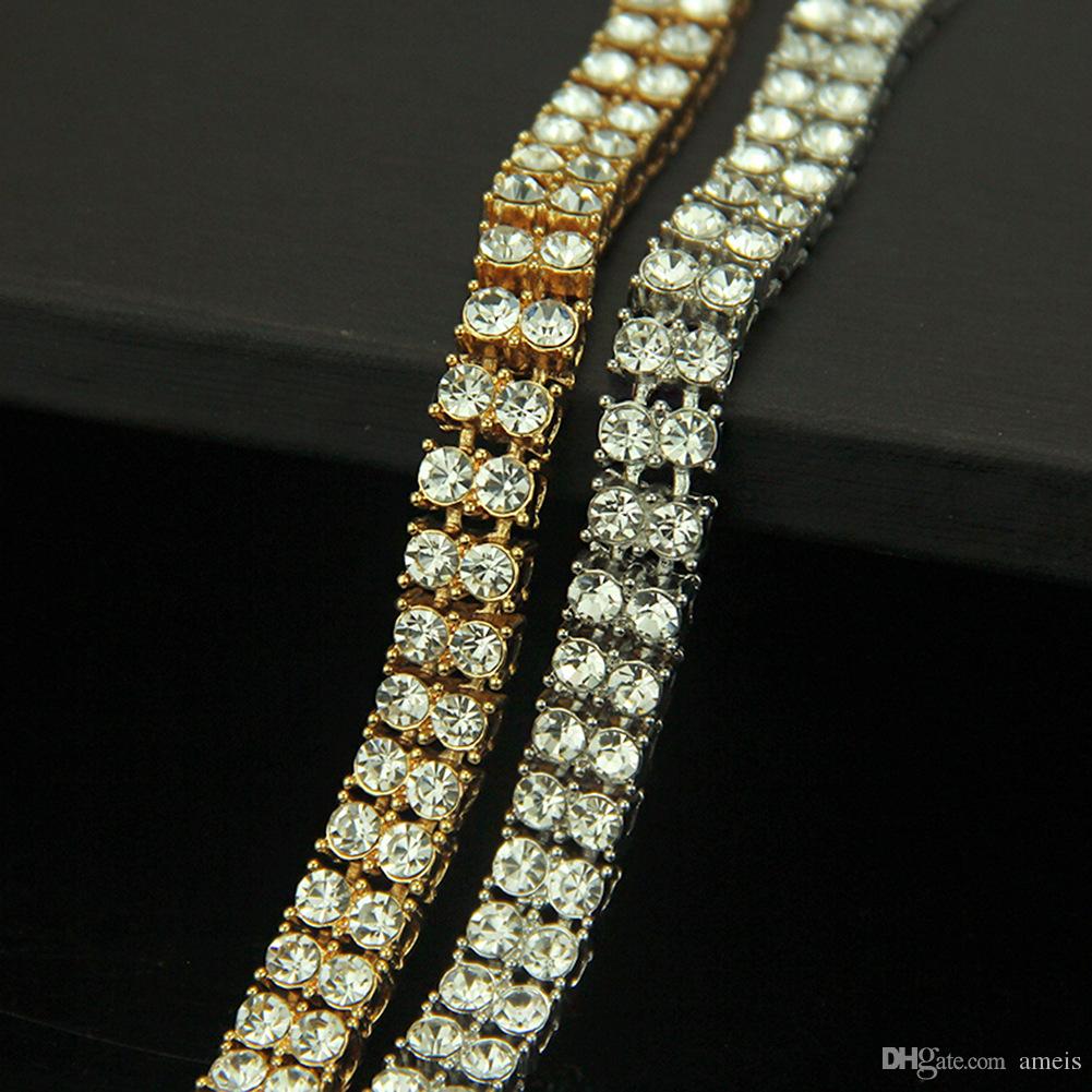 Bling iced out chains Bracelet for Men and women diamond tennis bracelet iced out cuban link chains hip hop bling chains jewelry men