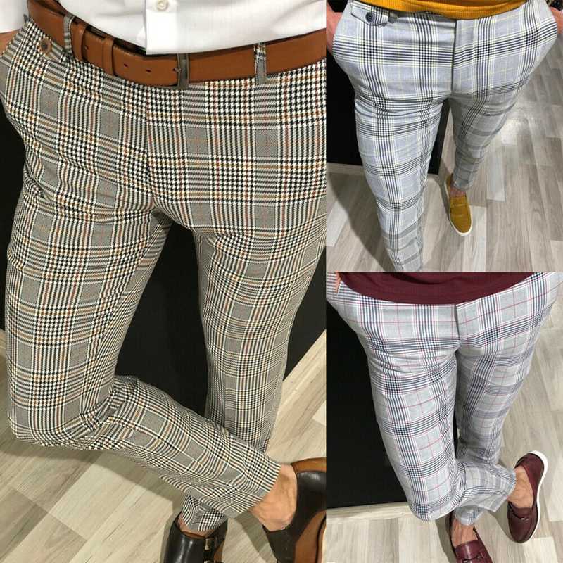 Men's casual plaid pants Fashion Trend Hommes Skinny Business Casual Slim Fit Formal Party Pants Slacks Plaid Long
Men's casual plaid pants Fashion Trend Hommes Skinny Business Casual Slim Fit Formal Party Pants Slacks Plaid Long