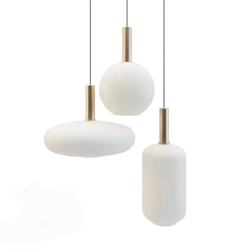 New classical Nordic Simple Living room Restaurant Pendant Lamps Milk white glass shade Droplight Led E27 Bedroom lights