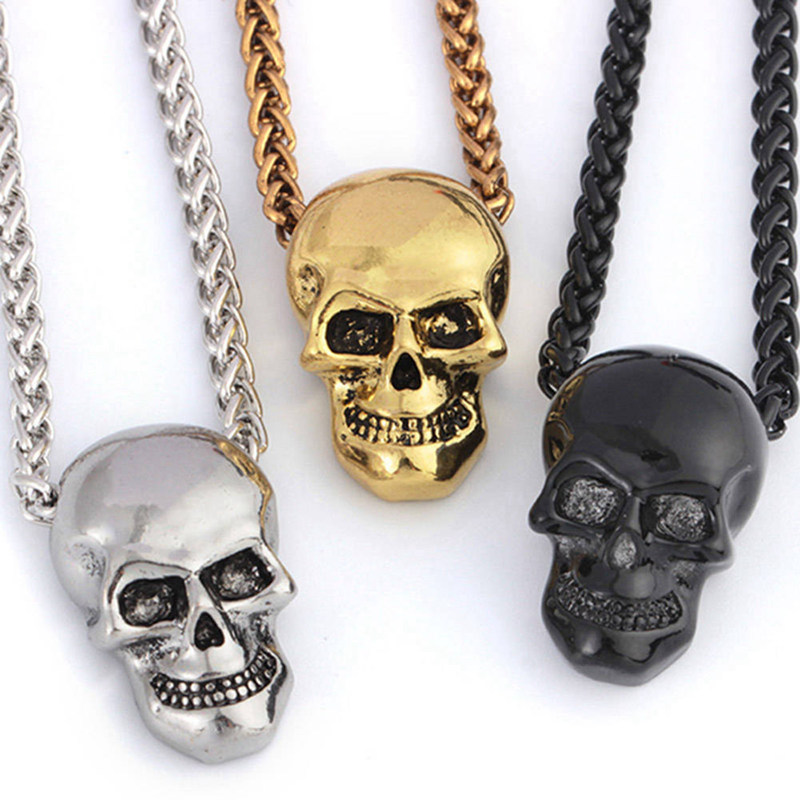 Halloween Jewelry Skull Necklace Stainless Steel Gothic Biker Pendant & Chain For Men/Women Punk Gift Gold/Black/sliver Color
Halloween Jewelry Skull Necklace Stainless Steel Gothic Biker Pendant & Chain For Men/Women Punk Gift Gold/Black/sliver Color