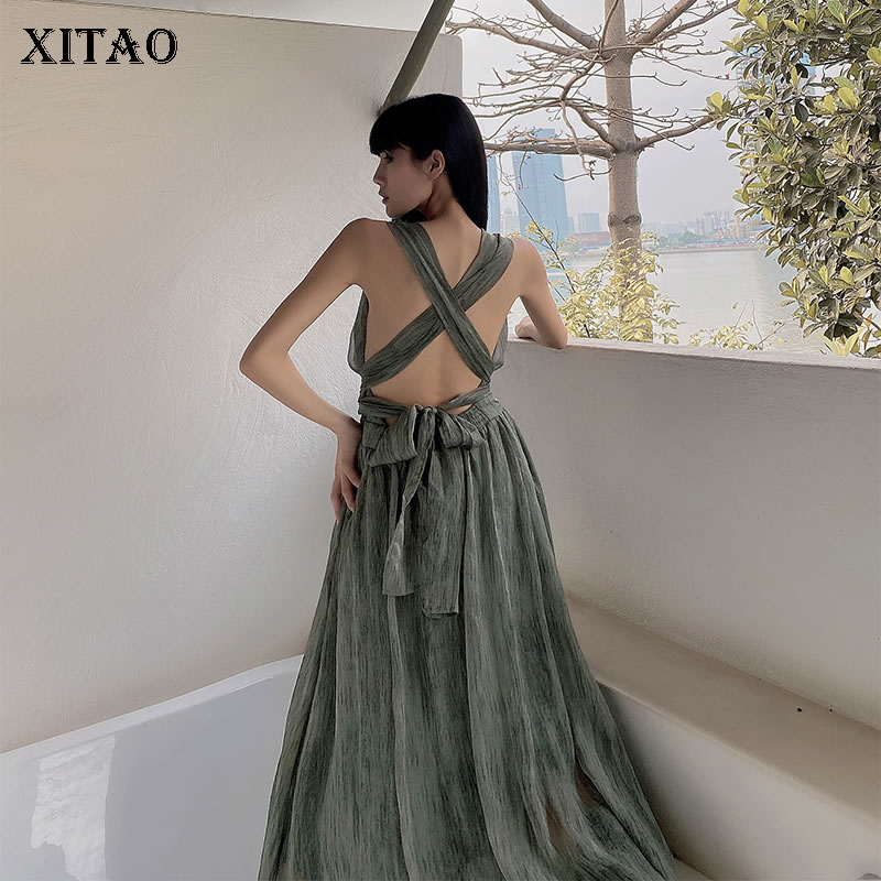 XITAO French Style Sexy Dress V Neck Beach Vacation Open Back Dresses Fashion Trend Banquet Vestidos Summer New Clothes DMY4271, Green dmy4271
XITAO French Style Sexy Dress V Neck Beach Vacation Open Back Dresses Fashion Trend Banquet Vestidos Summer New Clothes DMY4271, Green dmy4271