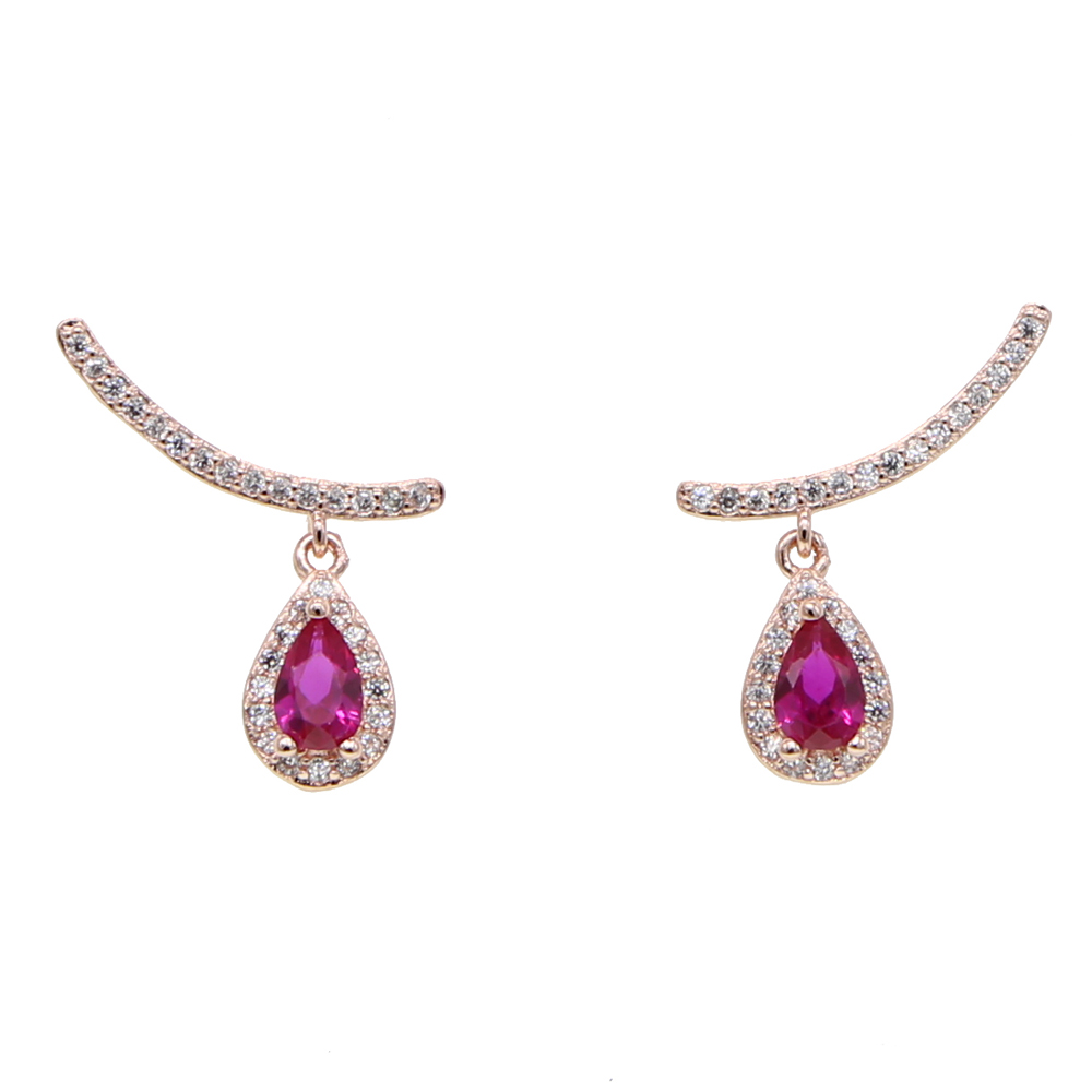 colorful tear drop diamond cz drop charm earring long climber fashion elegance mulit piercing stud earrings