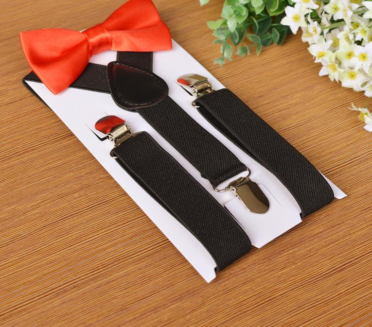 Child Kids Suspenders Bowtie Set Adjustable Elastic Suspender Set for Boys Girls Classic Accessory Age 1 to 10 Year