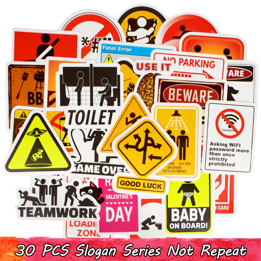 30 PCS Waterproof Warning Road Computer Warning Sign Stickers Car Home Decoration Child Adults DIY Computer Water Cup Racket Creative Gifts
30 PCS Waterproof Warning Road Computer Warning Sign Stickers Car Home Decoration Child Adults DIY Computer Water Cup Racket Creative Gifts
