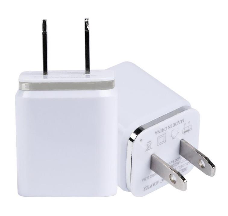 Metal Dual USB wall Charger Phone Charger US EU Plug 21A AC Power Adapter Wall Charger Plug 2 port for Ip 11 pro max Samsung Xiao