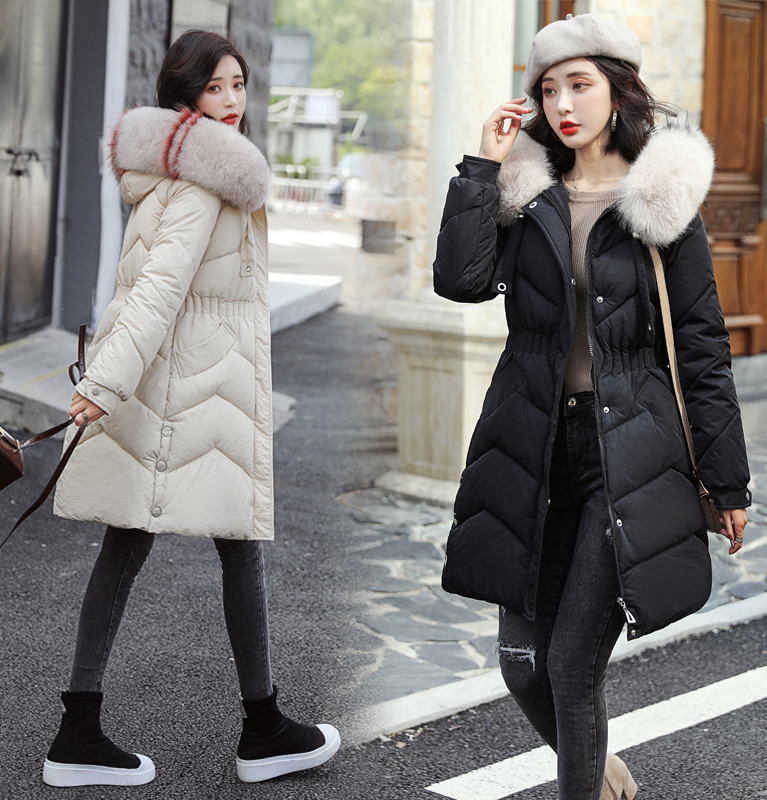 Wholesale new women's long section waist large fur collar hooded down cotton jacket coat size S-3XL, Watermelon red
Wholesale new women's long section waist large fur collar hooded down cotton jacket coat size S-3XL, Watermelon red