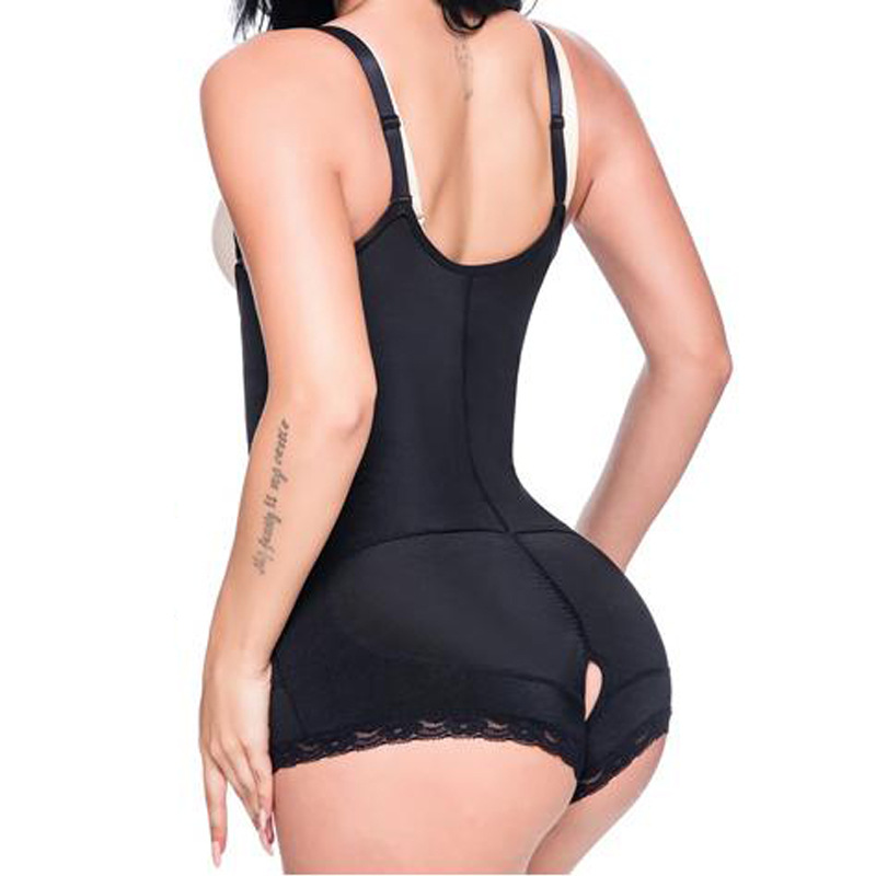 Hook & Eye Zipper Closure Woman Rubber Latex Tummy Waist Trainer Sexy Vest Corsets and Bustiers Fajas Butt Lifter Slimming Shapewear Black