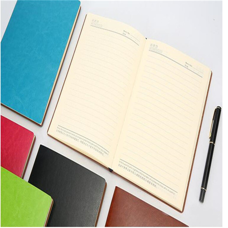PU Leather Colorful Writing Notebook Diary Notepad Travel Journal Office Students Stationery 100 Sheets 200 Pages