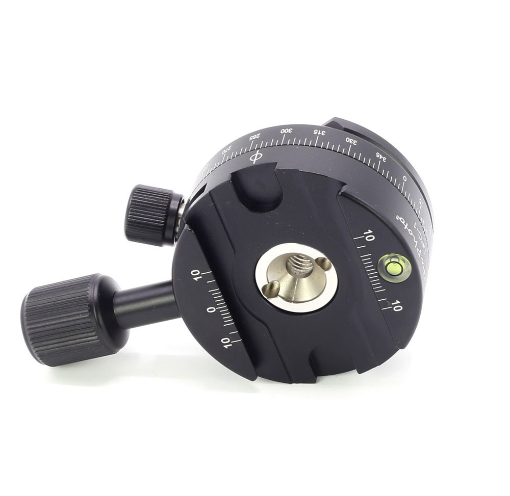 X64 360 Degree Rotation Panoramic Tripod Ball Head 3way Bubble Level with Quick Release Plate for Mirrorless SLR Camera