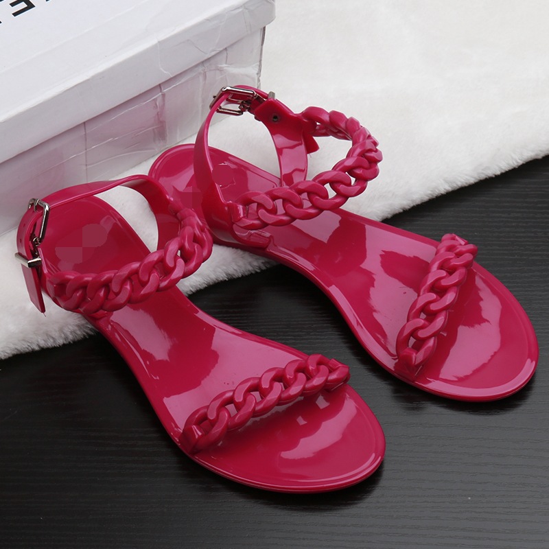 Hot Sale-Europe and the United shoes candy color jelly sandals chain flat bottomed out sandals free DHL, Black
Hot Sale-Europe and the United shoes candy color jelly sandals chain flat bottomed out sandals free DHL, Black
