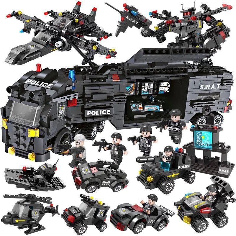 KZ Building Block Model Toy, Eagle SWAT Team Helicopter, Polic Car, Truck, 8 in one Diversified Combination, for Kid Birthday Christmas Gift
KZ Building Block Model Toy, Eagle SWAT Team Helicopter, Polic Car, Truck, 8 in one Diversified Combination, for Kid Birthday Christmas Gift