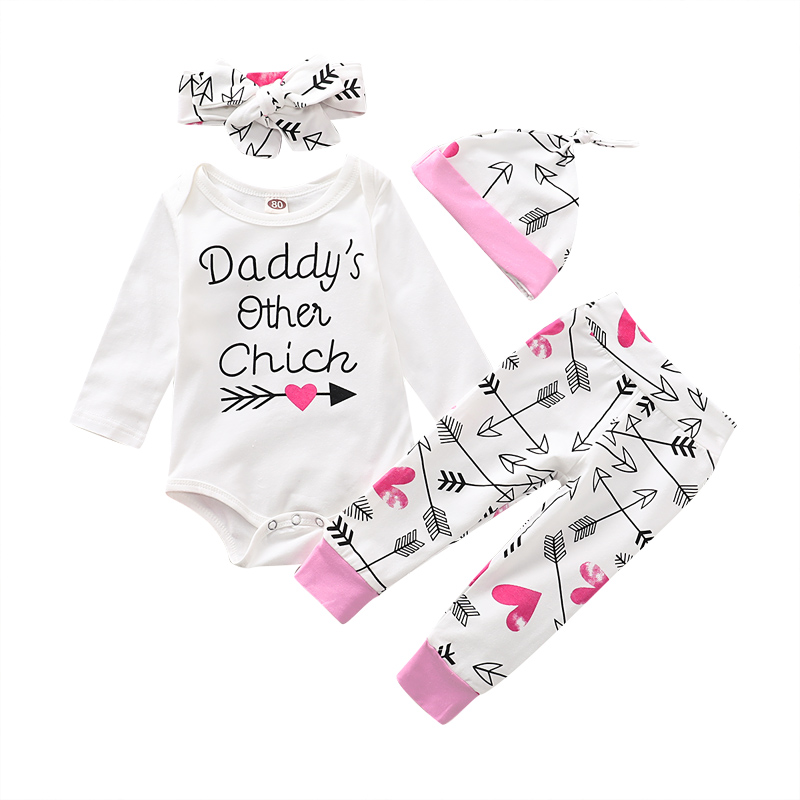 newborn baby cartoon outfits infant girls letter tops kids clothes girls long sleeve suits pants headband hats fourpiece suit 06, Mixed color (remark or readomly) 
newborn baby cartoon outfits infant girls letter tops kids clothes girls long sleeve suits pants headband hats fourpiece suit 06, Mixed color (remark or readomly)