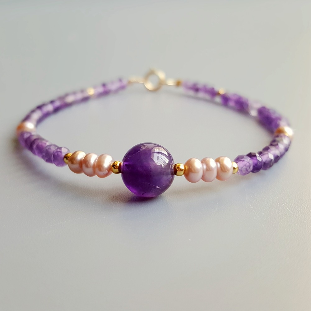 Lii Ji Natural Amethyst Pink Purple Freshwater Pearl Bracelet 925 Sterling Silver Delicate Bracelet For Women Jewelry
Lii Ji Natural Amethyst Pink Purple Freshwater Pearl Bracelet 925 Sterling Silver Delicate Bracelet For Women Jewelry