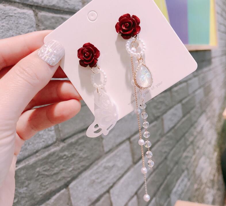 Dangle & Chandelier Silver Needle Butterfly Tassel Women Stud Earrings Super Fairy Retro Rose Flower Long 
Dangle & Chandelier Silver Needle Butterfly Tassel Women Stud Earrings Super Fairy Retro Rose Flower Long