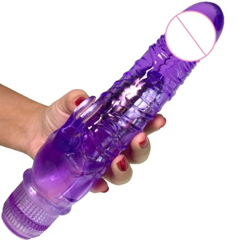 Realistic Jelly Dildo Powerful Multispeed Rabbit Vibrator Female Masturbator sex toy Clitoris Vibrating Big Dildo Women Sex toys MX191228