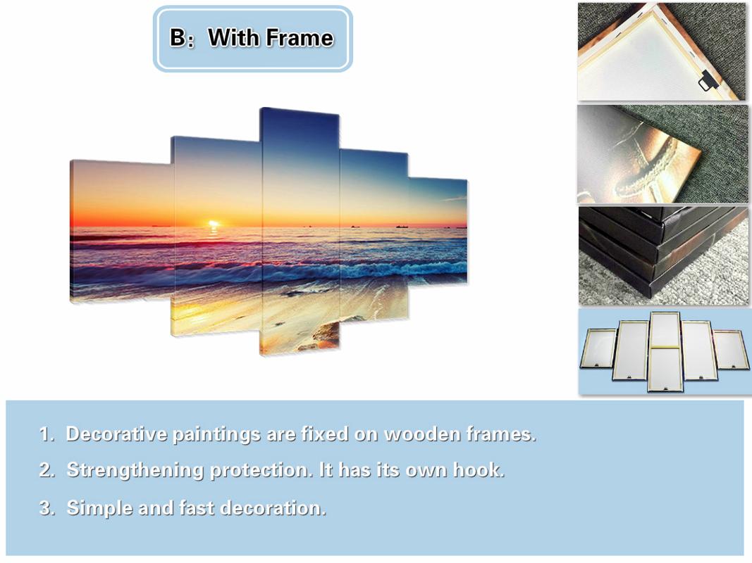 Embelish Canvas Oil Paintings Sunrise Love Seaview HD Wall Art Posters Modern Home Decor Modular Pictures Living Room Pictures
