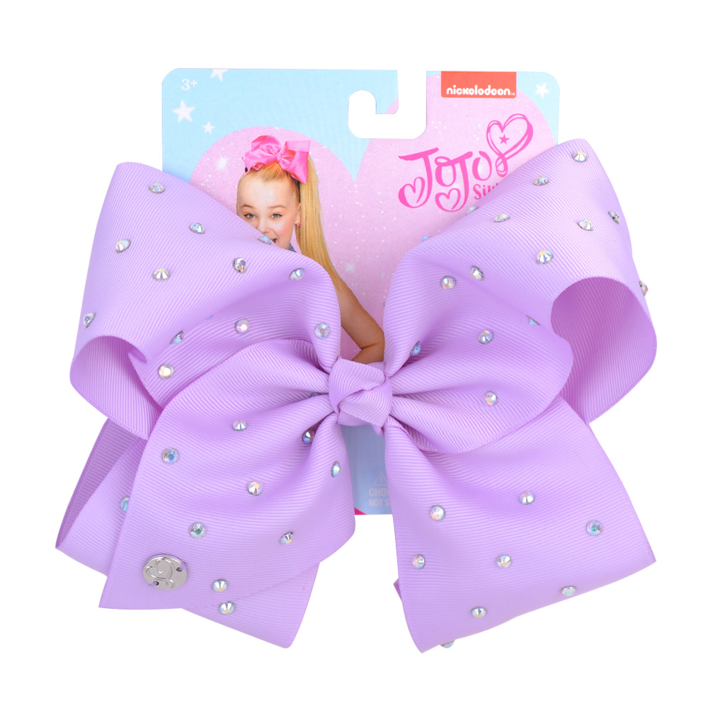 Cute JOJO Hair Bows 8 Colors 6.6" Girl Rhinestone Solid Colors Barrettes Girl Hair Accessories kids party hair clipper